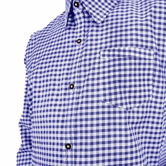 Classic Bavarian Check Shirt in Blue | Oktoberfest | German Heritage Fashion - Picture 5 of 6